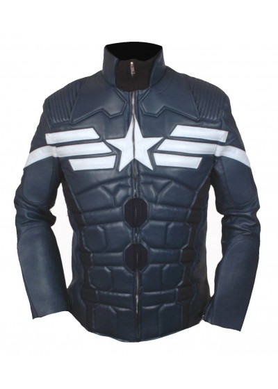 Laverapelle Men's Captain America 2014 Winter Motorbike Leather Jacket (Fencing Jacket) - 1501769