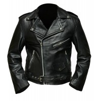 Laverapelle Men's Terminator Cowhide Leather Biker Gang Slim Fit Jacket (Double Rider Jacket) - 1501804