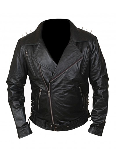 Laverapelle Men's Ghost Rider Motorcycle Cruise Real Cow Leather Jacket (Double Rider Jacket) - 1501778