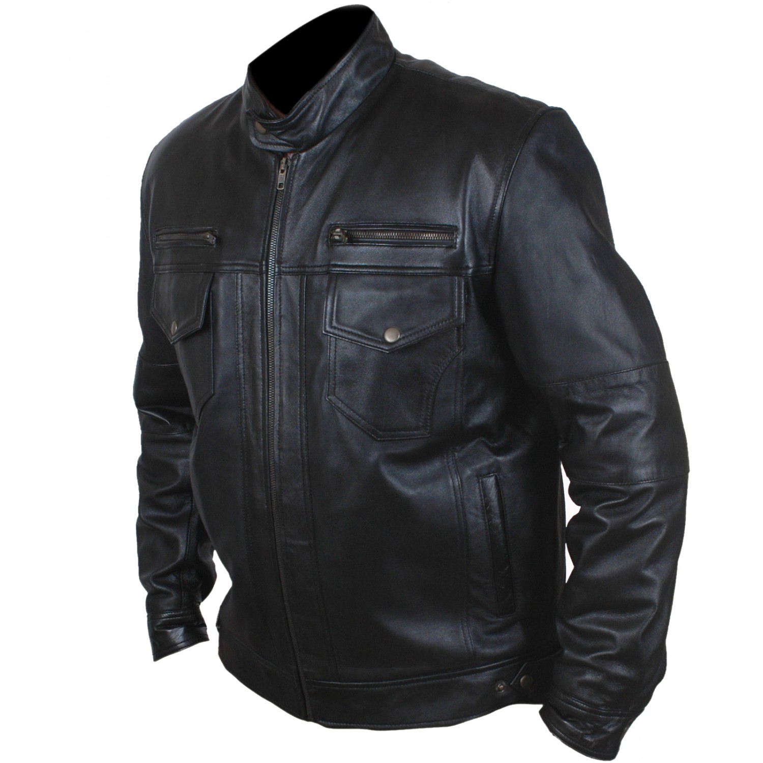 Black, Rocker Jacket 1501453 Laverapelle Mens Genuine Lambskin Leather Jacket 