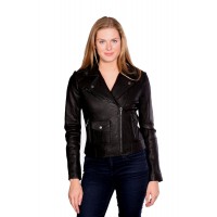 Laverapelle Women's Genuine Cowhide Leather Jacket (Double Rider Jacket) - 1521729