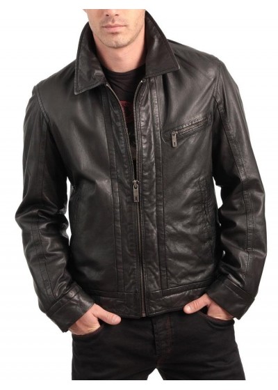 Laverapelle Men's Genuine Lambskin Leather Jacket (Aviator Jacket) - 1501617