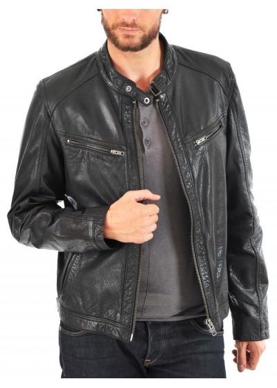 Laverapelle Men's Genuine Lambskin Leather Jacket (Racer Jacket) - 1501619