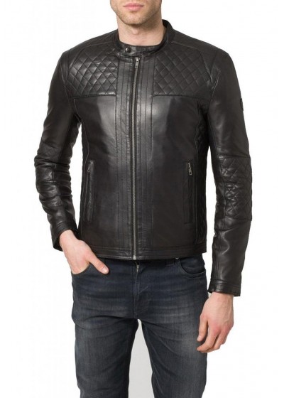 Laverapelle Men's Genuine Lambskin Leather Jacket (Racer Jacket) - 1501082