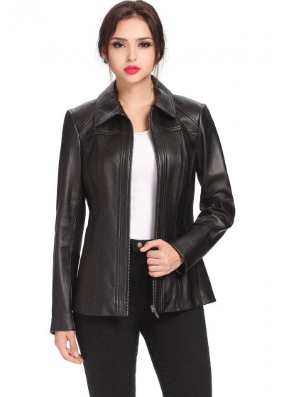 Laverapelle Women's Genuine Lambskin Leather Jacket (Classic Jacket) - 1521660