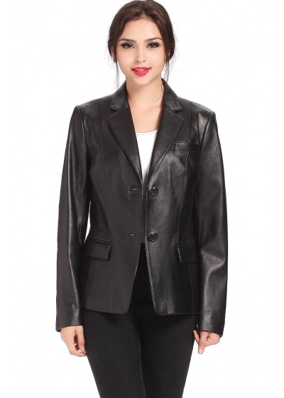 Laverapelle Women's Genuine Lambskin Leather Jacket (Blazer Jacket) - 1521706