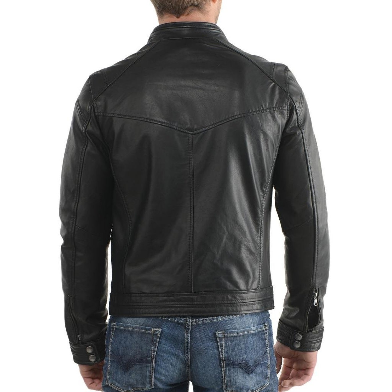 Laverapelle Mens Black Genuine Cowhide Leather Jacket 1510283