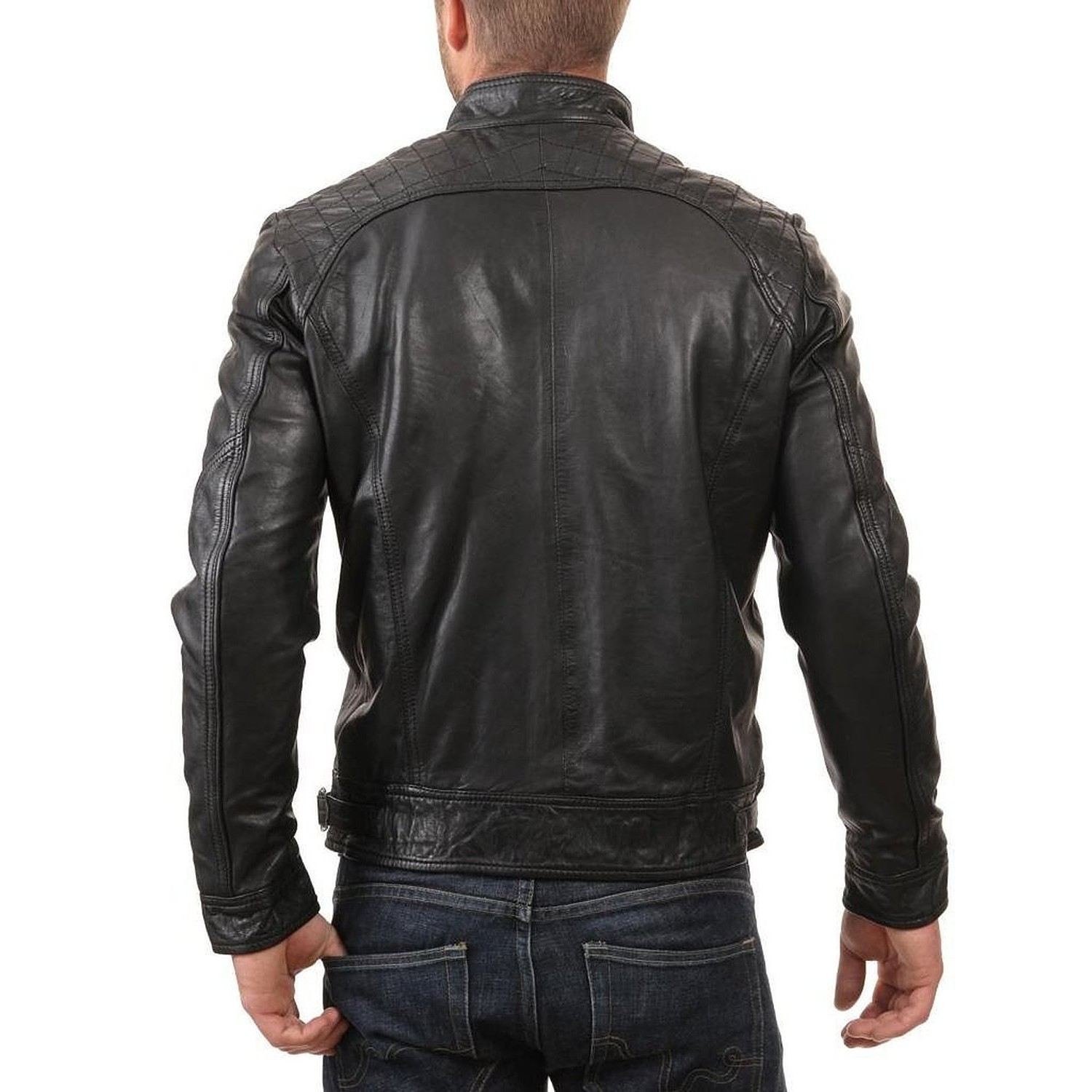 Laverapelle Mens Black Genuine Lambskin Leather Jacket 1710059 
