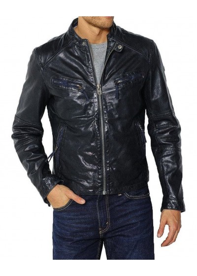 Laverapelle Men's Genuine Lambskin Leather Jacket (Racer Jacket) - 1501328