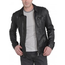 Laverapelle Men's Genuine Lambskin Leather Jacket (Aviator Jacket) - 1501221