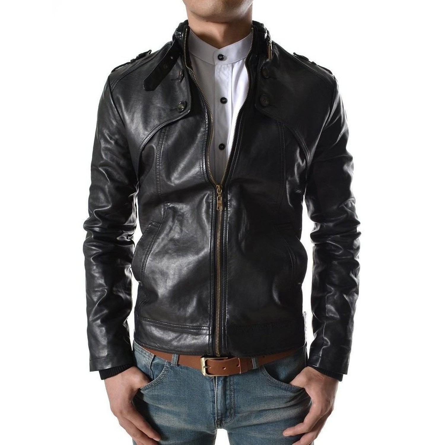 Black, Fencing Jacket 1501303 Laverapelle Mens Genuine Lambskin Leather Jacket 