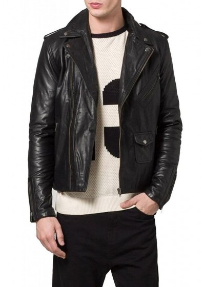 Laverapelle Men's Genuine Lambskin Leather Jacket (Double Rider Jacket) - 1501188