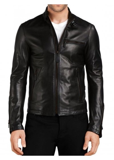 Laverapelle Men's Genuine Lambskin Leather Jacket (Racer Jacket) - 1501048