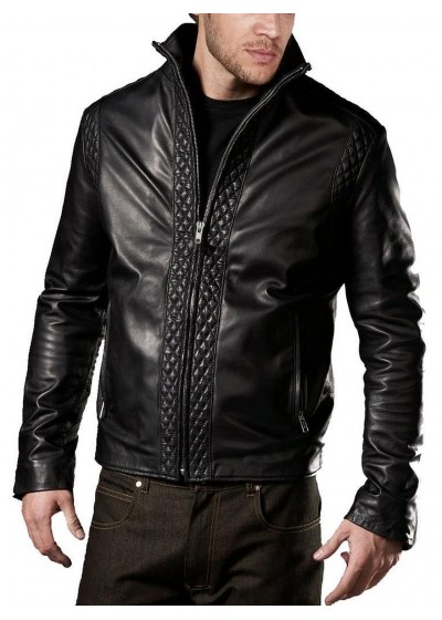 Laverapelle Men's Genuine Lambskin Leather Jacket (Fencing Jacket) - 1501071