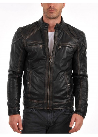 Laverapelle Men's Genuine Lambskin Leather Jacket (Fencing Jacket) - 1501110