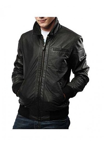 Laverapelle Men's Genuine Lambskin Leather Jacket (Bomber Jacket) - 1501446
