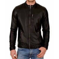 Laverapelle Men's Genuine Lambskin Leather Jacket (Racer Jacket) - 1501411