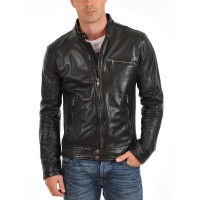 Laverapelle Men's Genuine Lambskin Leather Jacket (Racer Jacket) - 1501165