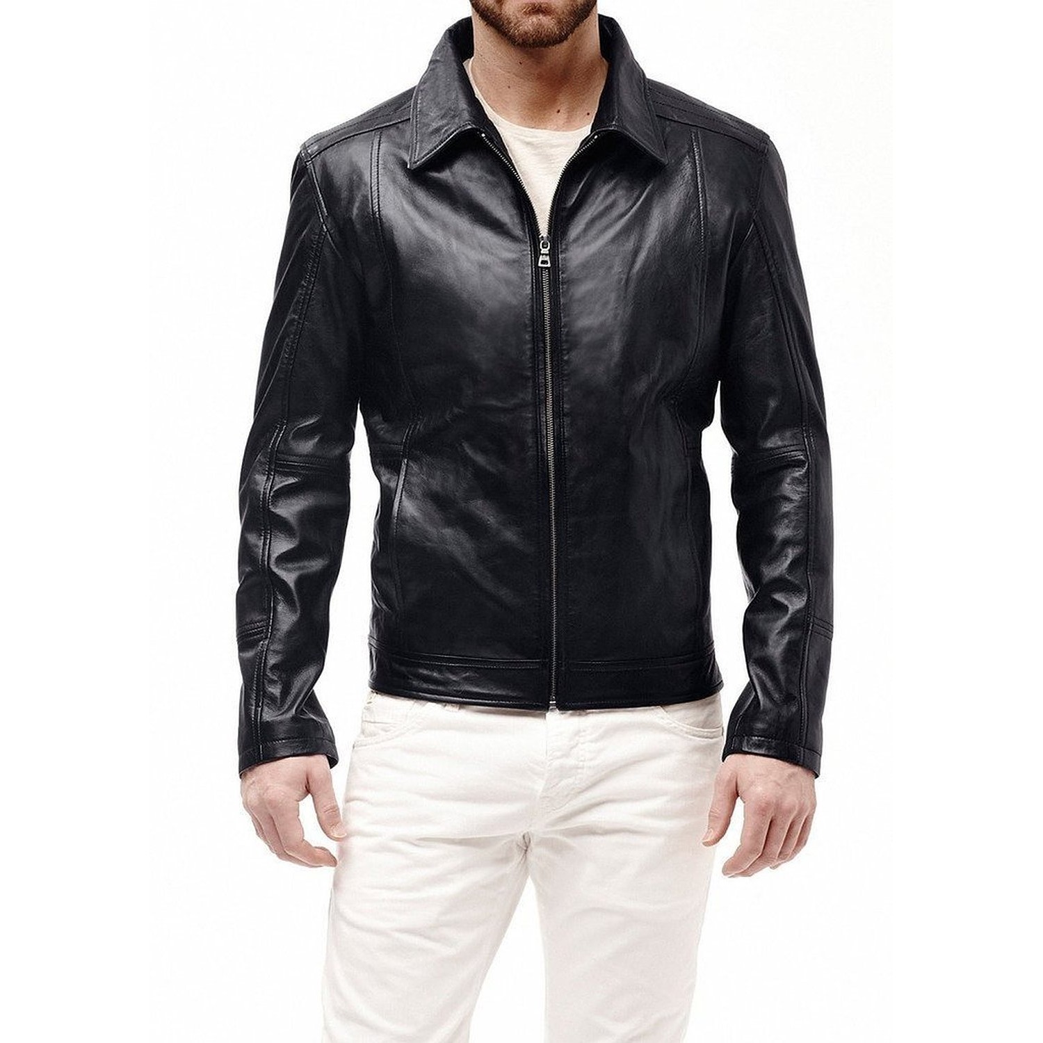 1510241 Laverapelle Mens Black Genuine Lambskin Leather Jacket