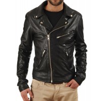 Laverapelle Men's Genuine Lambskin Leather Jacket (Rocker Jacket) - 1501325
