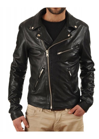 Laverapelle Men's Genuine Lambskin Leather Jacket (Rocker Jacket) - 1501325