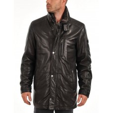 Laverapelle Men's Genuine Lambskin Leather Coat (Long Coat) - 1502208