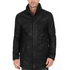 Laverapelle Men's Genuine Lambskin Leather Coat (Long Coat) - 1502346