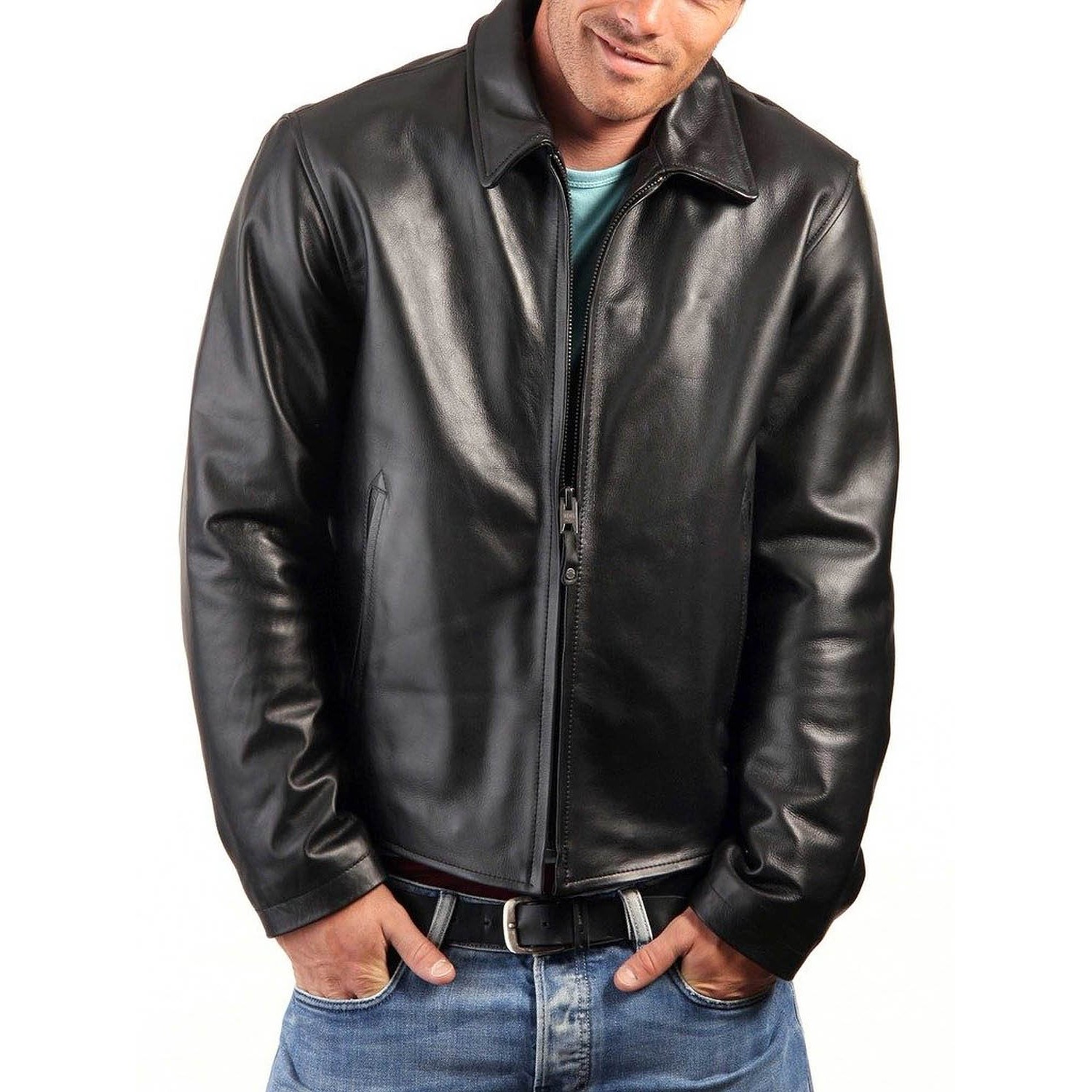 Laverapelle Mens Genuine Lambskin Leather Jacket Black, Double Rider Jacket 1501523 