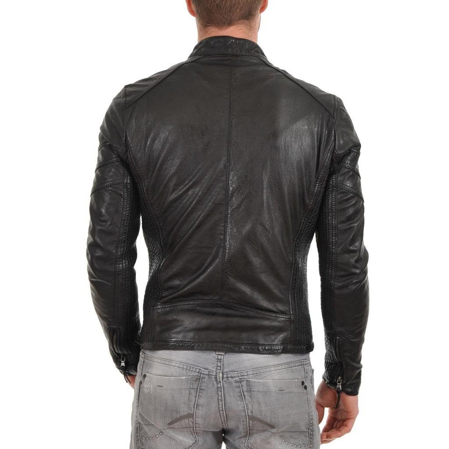 Laverapelle Mens Genuine Lambskin Leather Jacket 1501820 Black, Aviator Jacket