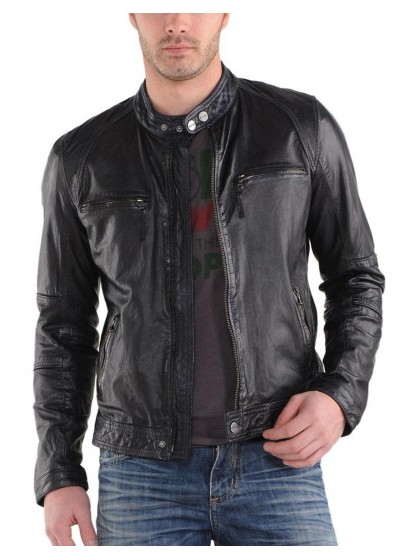 Laverapelle Men's Genuine Lambskin Leather Jacket (Racer Jacket) - 1501555