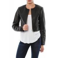 Laverapelle Women's Genuine Lambskin Leather Jacket (Cropped Jacket) - 1521740